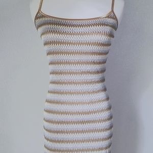 Woven Metallic S Maxi Dress Side Slits